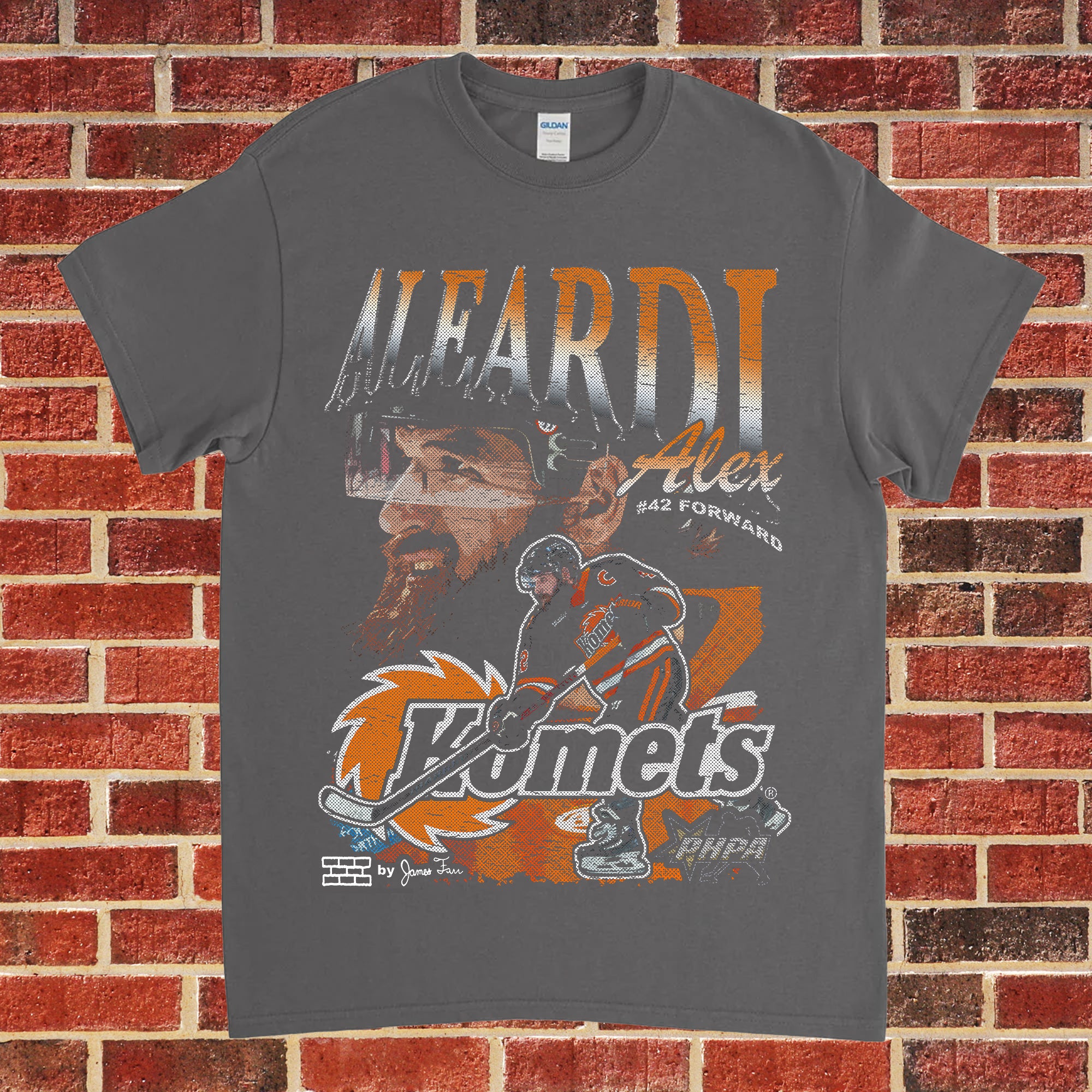 Fort Wayne Komets Alex Aleardi James' Corner Store Collab Vintage Tee